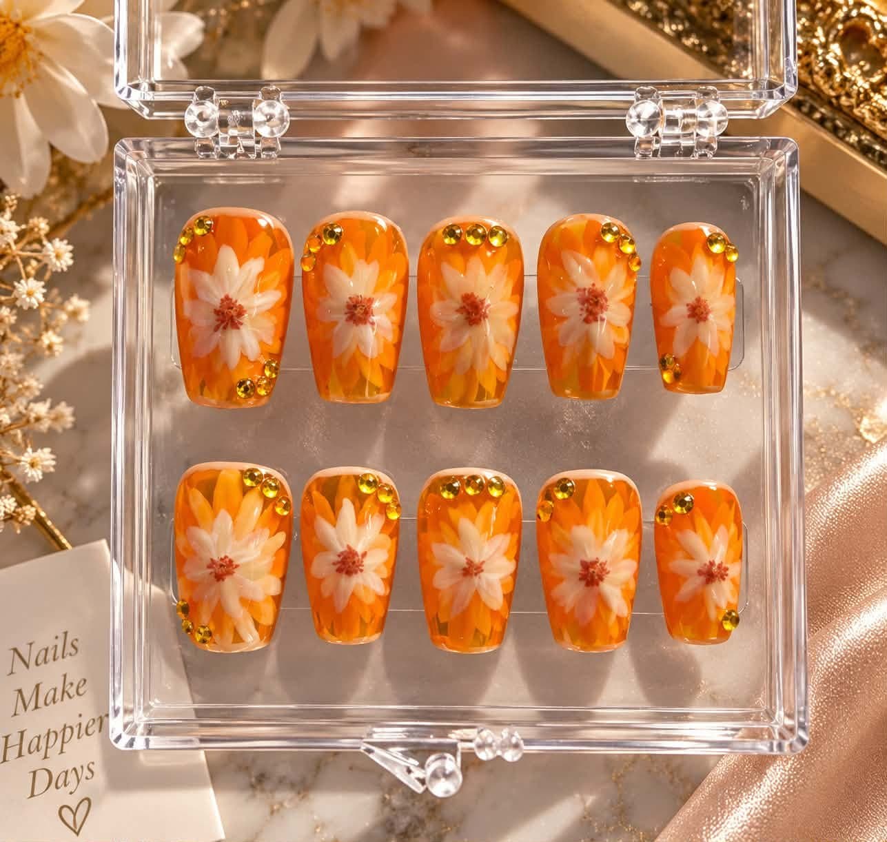 Marigold Bloom press-on nail set