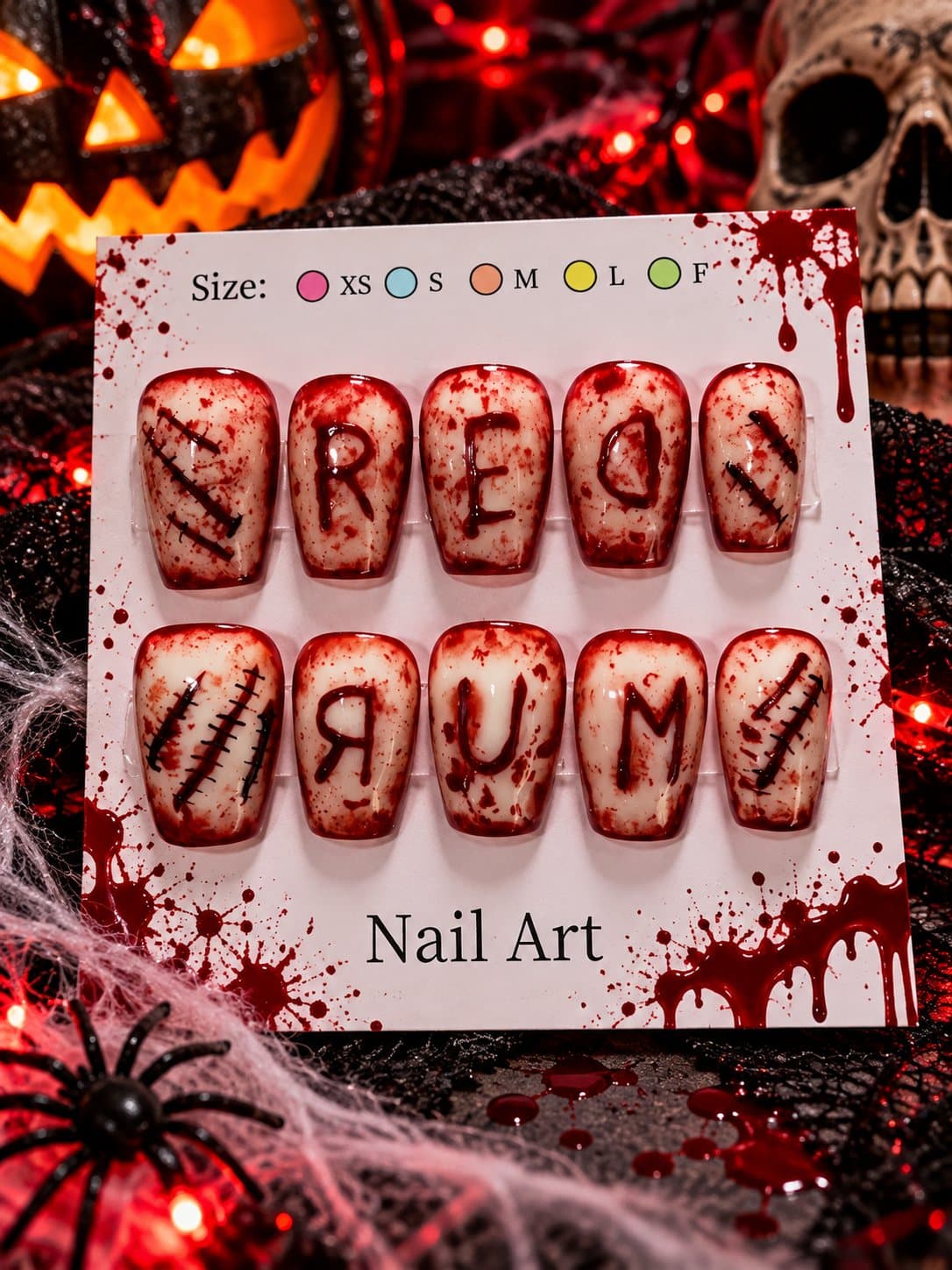 Redrum press-on nail set
