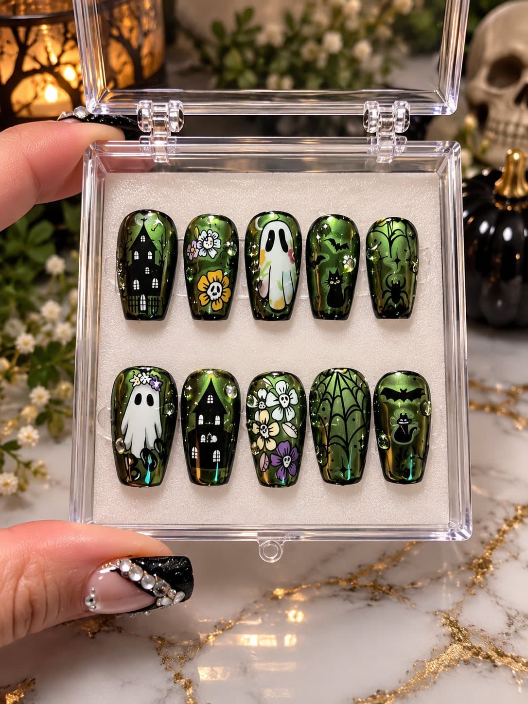 Haunted Garden press-on nail set